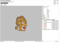 Lion Care Embroidery File 6 sizes