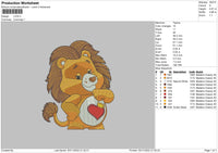 Lion Care Embroidery File 6 sizes