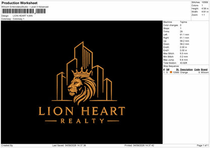 Lion Text 0408 Embroidery Machine Design File 6 sizes