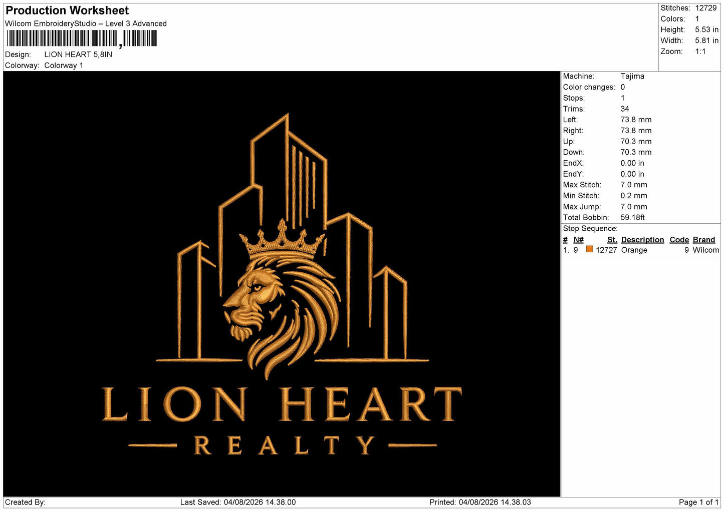 Lion Text 0408 Embroidery Machine Design File 6 sizes