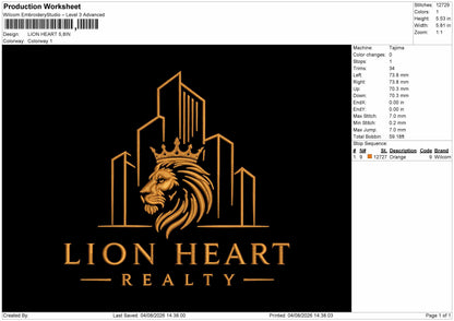 Lion Text 0408 Embroidery Machine Design File 6 sizes