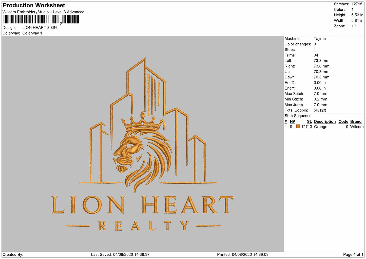 Lion Text 0408 Embroidery Machine Design File 6 sizes