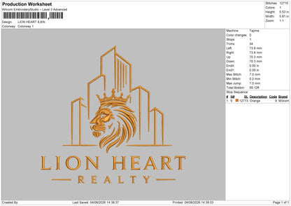 Lion Text 0408 Embroidery Machine Design File 6 sizes