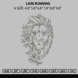 Lion Running Embroidery File 6 sizes