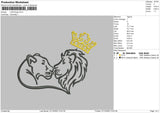 Lion K Embroidery File 6 sizes