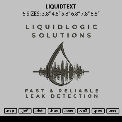 Liquidtext 1810 Embroidery File 6 sizes