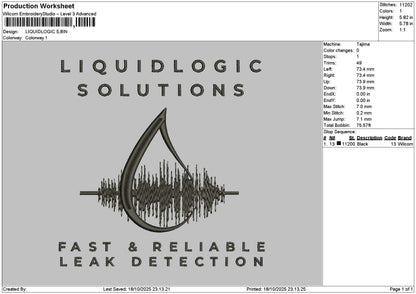 Liquidtext 1810 Embroidery File 6 sizes