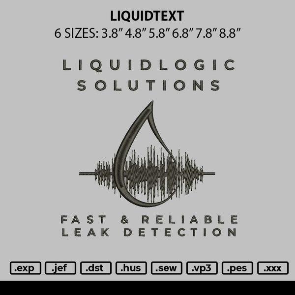 Liquidtext 1810 Embroidery File 6 sizes