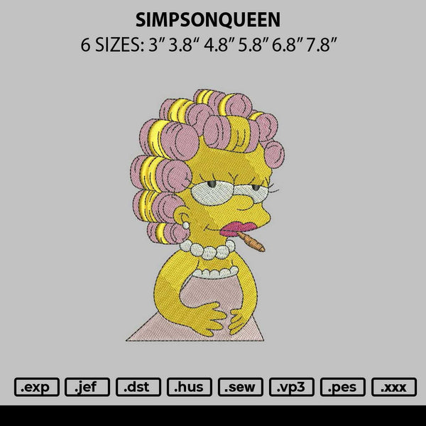 Simpsonqueen Embroidery File 6 sizes