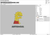 Lisa Antisocial Embroidery File 5 sizes
