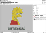 Lisa Antisocial Embroidery File 5 sizes