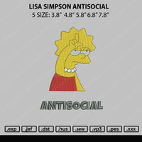 Lisa Antisocial Embroidery File 5 sizes