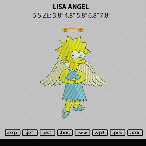 Lisa Angel Embroidery File 5 sizes