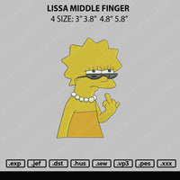 Lissa Middle Finger Embroidery File 4 size