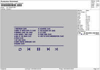 List Songs 01 Embroidery File 6 sizes