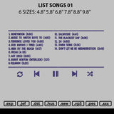 List Songs 01 Embroidery File 6 sizes