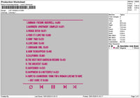List Songs V2 Embroidery File 6 sizes