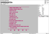 List Songs V2 Embroidery File 6 sizes