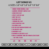 List Songs V2 Embroidery File 6 sizes