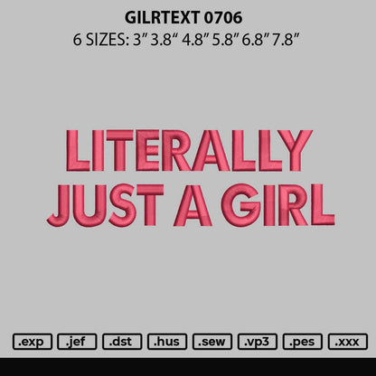 Gilrtext 0706 Embroidery File 6 sizes