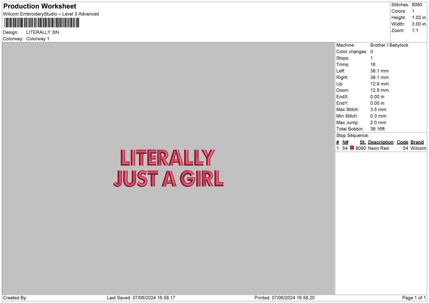 Gilrtext 0706 Embroidery File 6 sizes