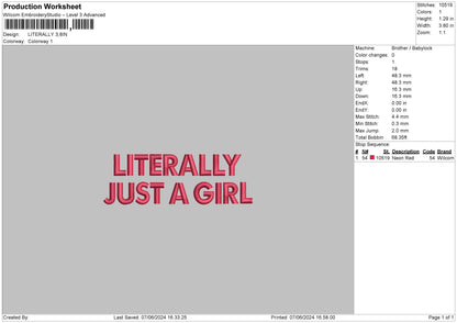 Gilrtext 0706 Embroidery File 6 sizes