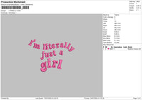 Literally Text 01 Embroidery File 6 sizes