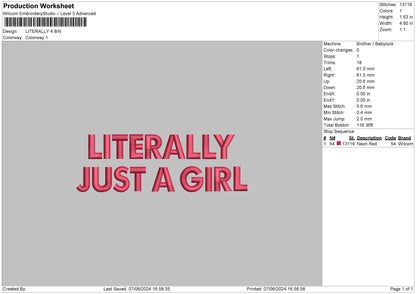 Gilrtext 0706 Embroidery File 6 sizes