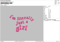 Literally Text 01 Embroidery File 6 sizes