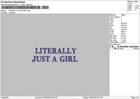Literallytext 01 Embroidery File 6 sizes
