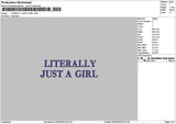 Literallytext 01 Embroidery File 6 sizes