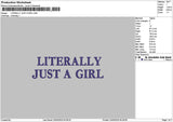 Literallytext 01 Embroidery File 6 sizes