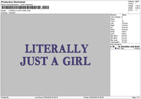 Literallytext 01 Embroidery File 6 sizes