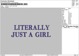 Literallytext 01 Embroidery File 6 sizes