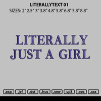 Literallytext 01 Embroidery File 6 sizes