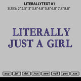 Literallytext 01 Embroidery File 6 sizes