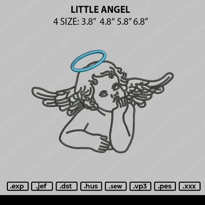 Little Angel Embroidery File 4 size