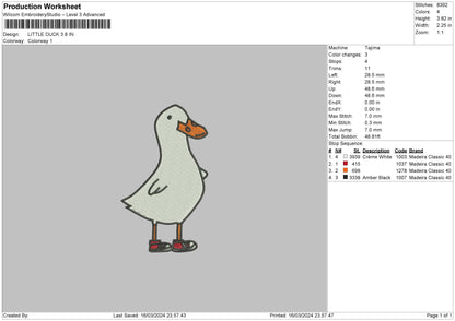 Littleduck Embroidery File 6 sizes