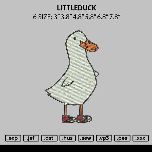 Littleduck Embroidery File 6 sizes