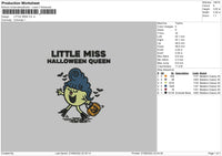 Little Miss Halloween Embroidery File 5 sizes