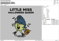 Little Miss Halloween Embroidery File 5 sizes