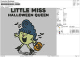 Little Miss Halloween Embroidery File 5 sizes