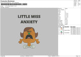 Little Miss Anxiety Embroidery File 5 sizes