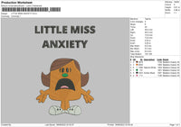 Little Miss Anxiety Embroidery File 5 sizes