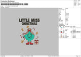 Little Miss Xmas Embroidery File 6 sizes