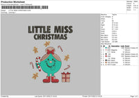 Little Miss Xmas Embroidery File 6 sizes