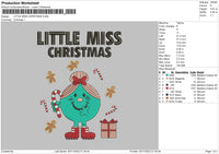 Little Miss Xmas Embroidery File 6 sizes