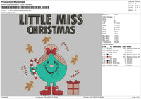 Little Miss Xmas Embroidery File 6 sizes