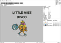 Little Miss Disco Embroidery File 5 sizes