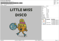 Little Miss Disco Embroidery File 5 sizes
